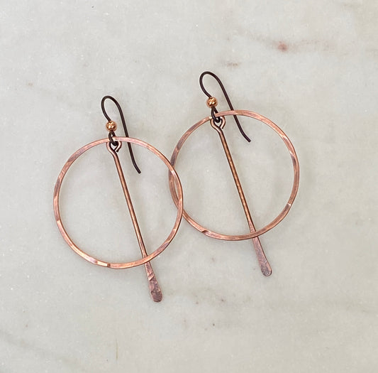 Copper hoop earrings
