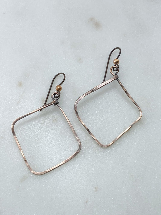 Square copper hoops