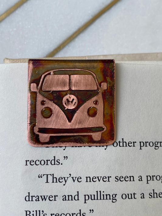Acid etched copper bookmark