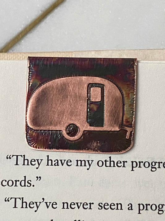 Acid etched copper bookmark