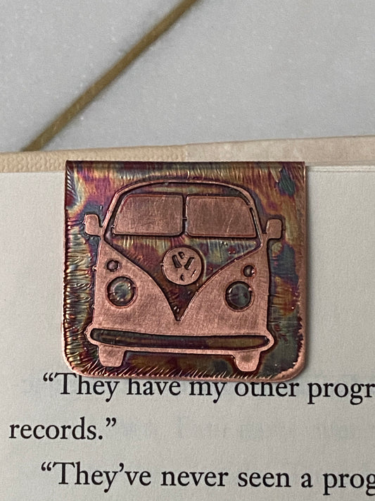 Acid etched copper bookmark