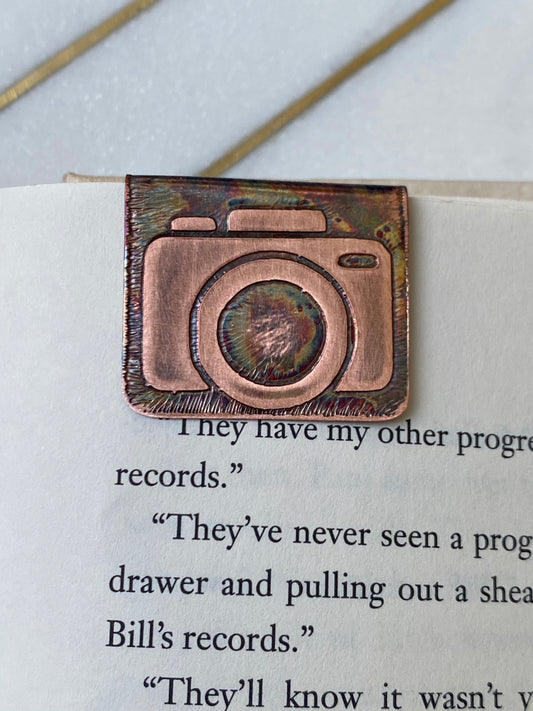 Acid etched copper bookmark