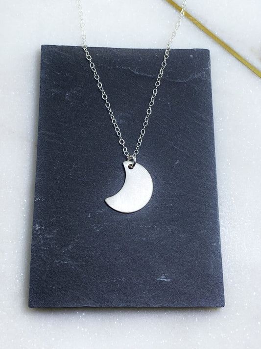 Sterling silver moon necklace