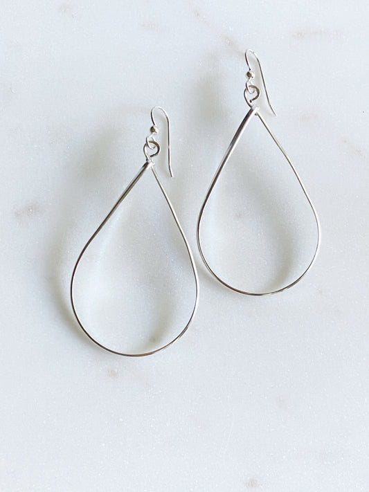 Sterling Silver large teardrop earrings