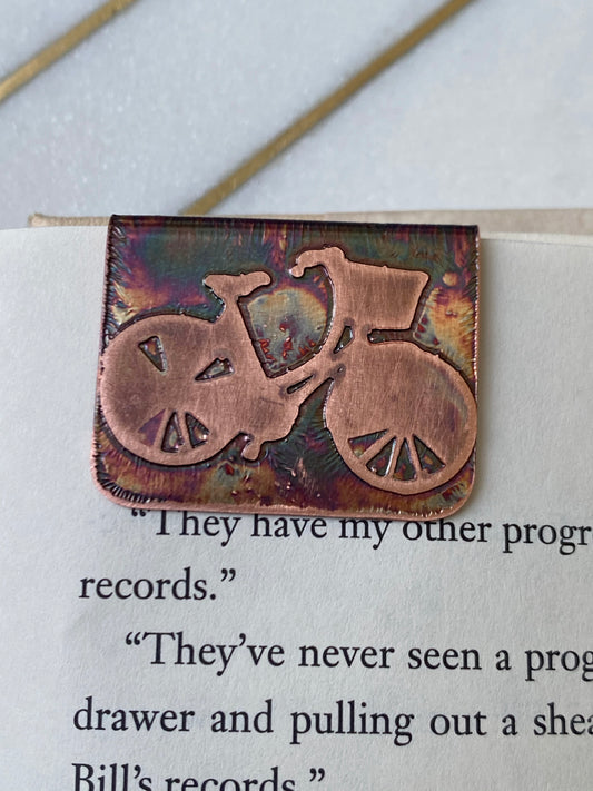 Acid etched copper bookmark
