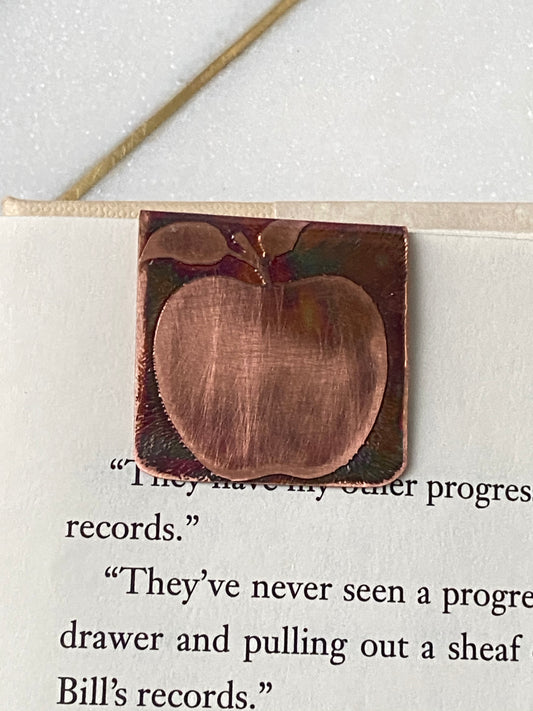 Acid etched copper bookmark