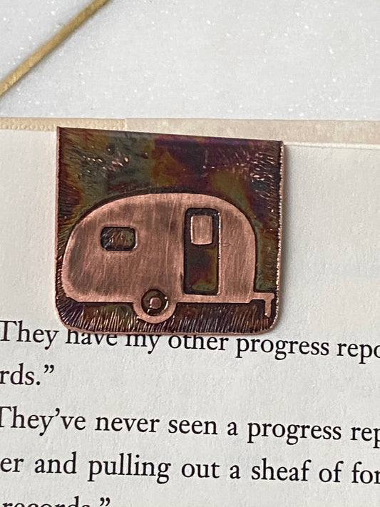 Acid etched copper bookmark