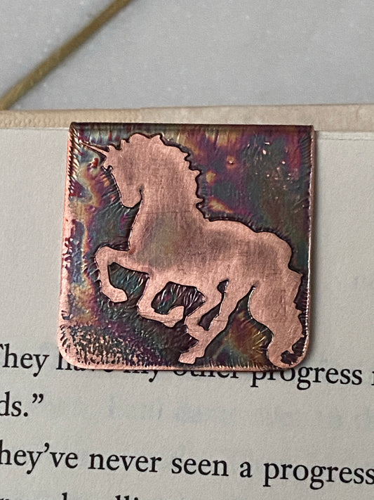 Acid etched copper bookmark