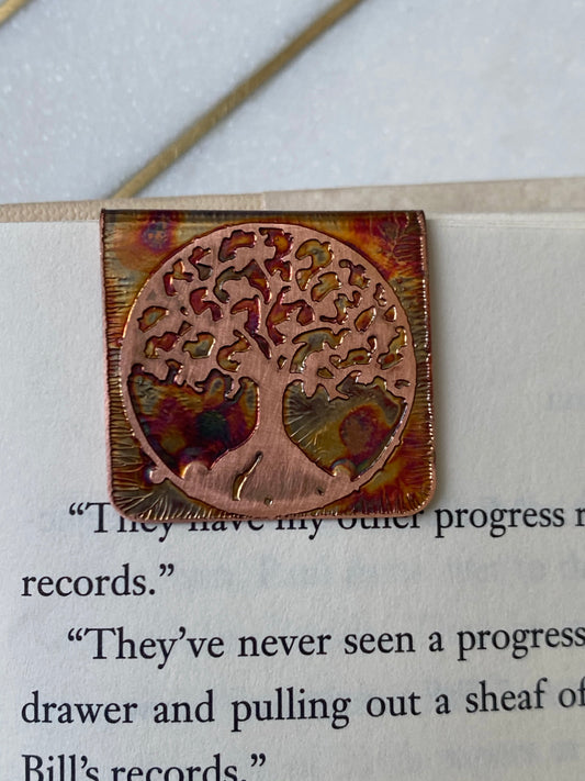 Acid etched copper bookmark