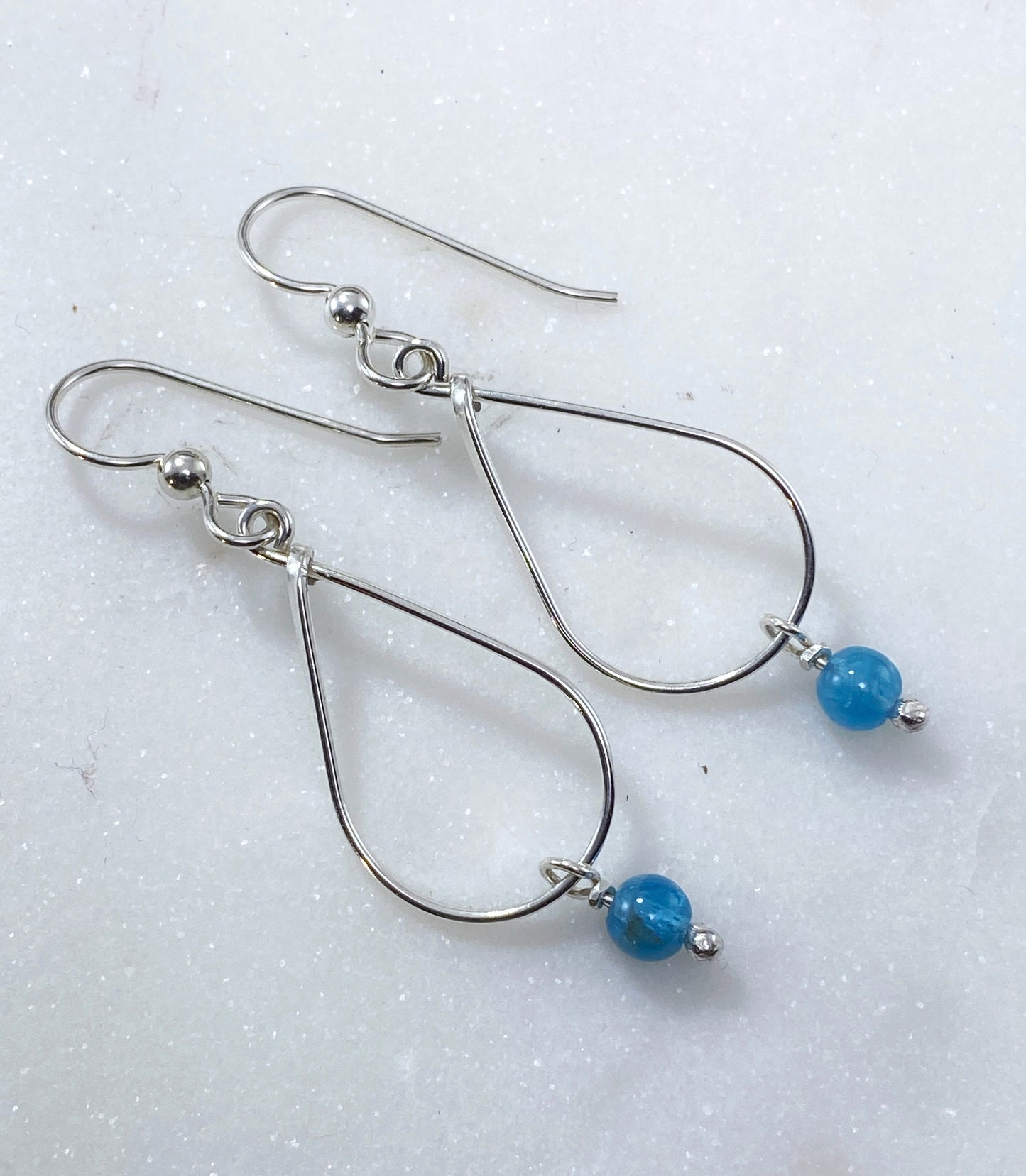 Sterling silver and amazonite teardrop earrings