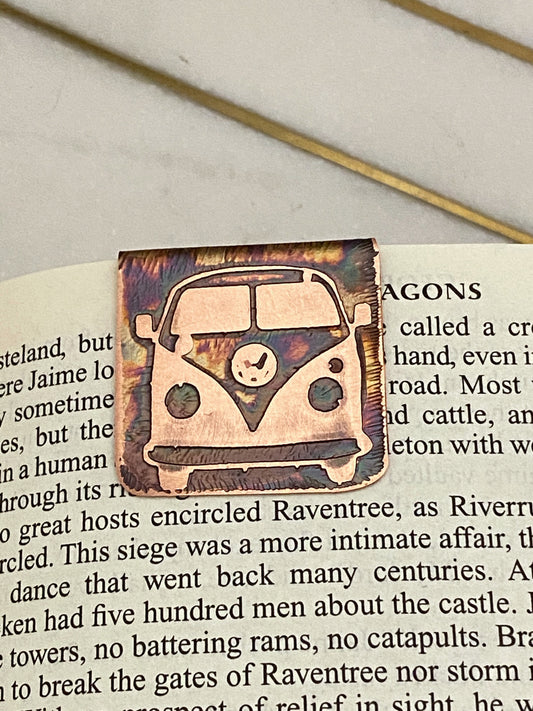 Acid etched copper bookmark
