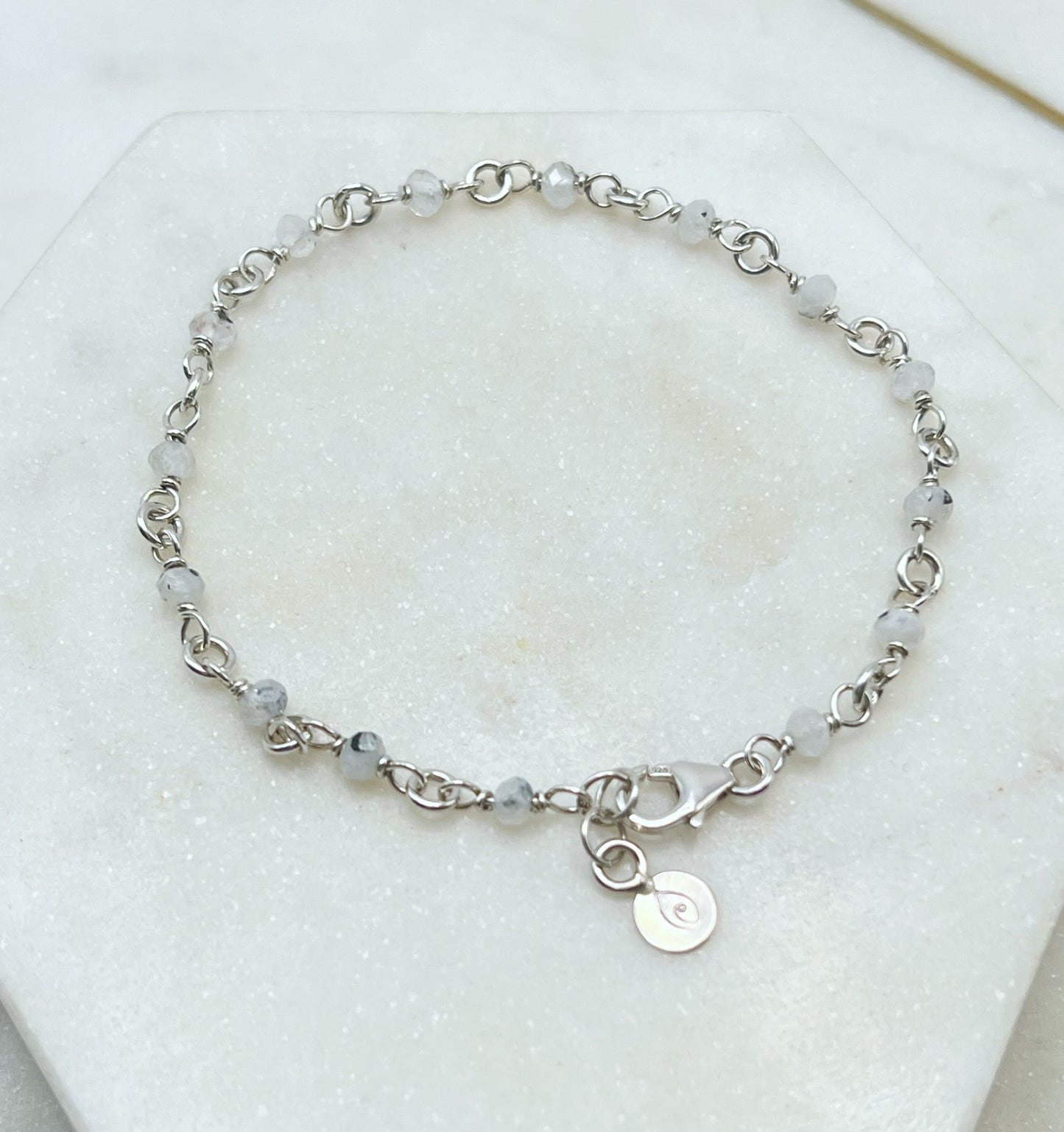 Sterling silver and rainbow moonstone