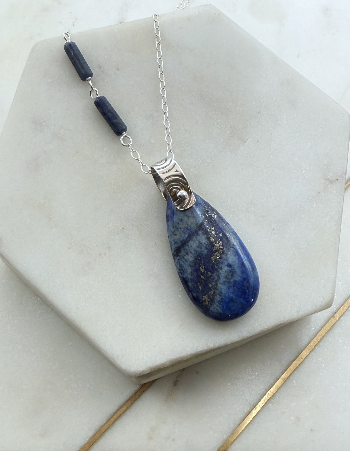 One-of-a-Kind Lapos & Sterling Silver Necklace