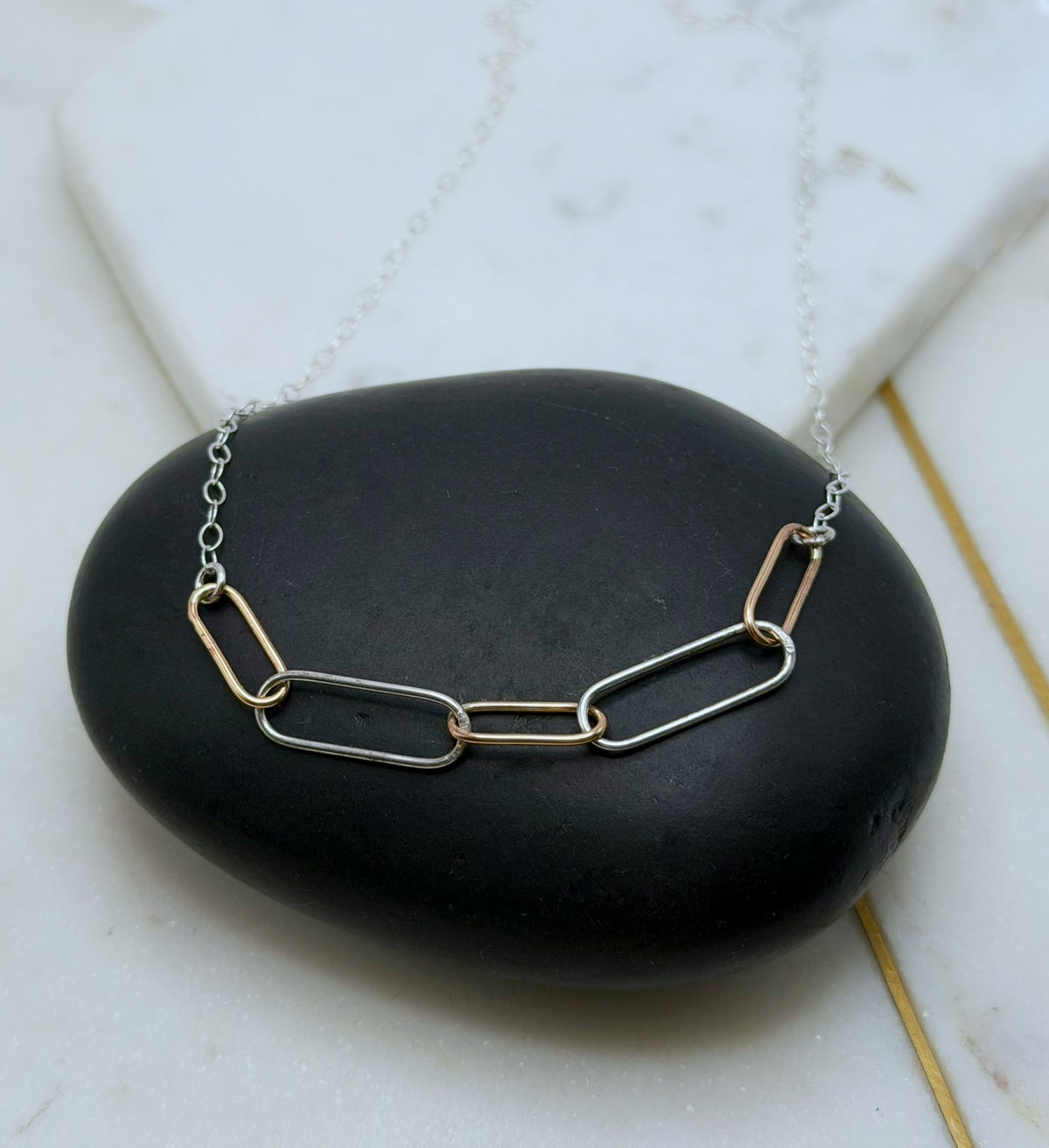 Mixed Metal Link Necklace