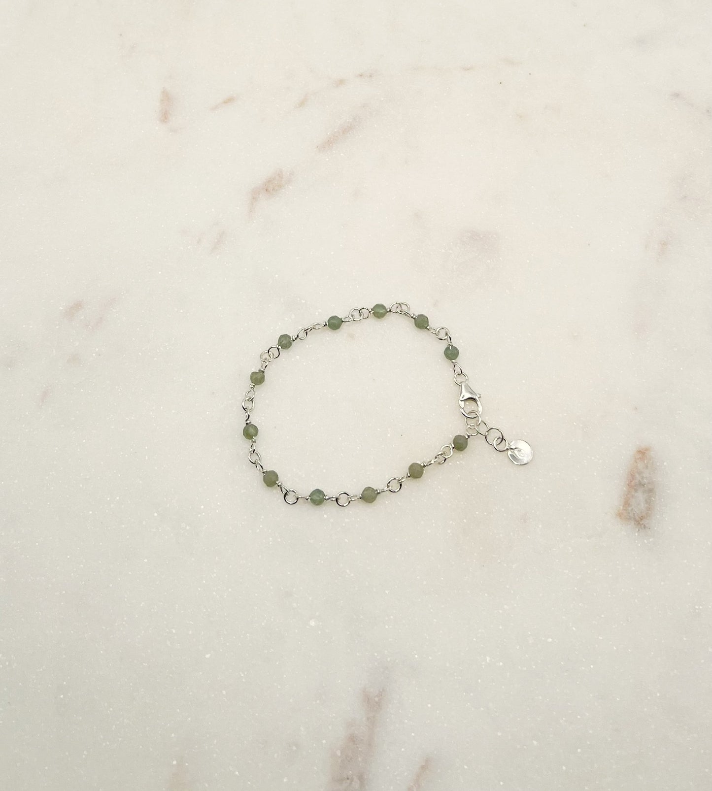 Sterling silver and green apatite