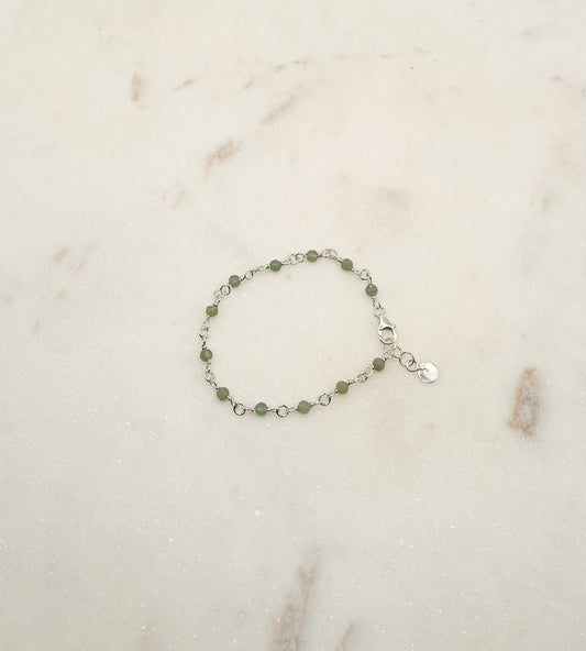 Sterling silver and green apatite