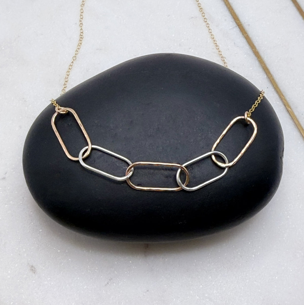Mixed Metal Link Necklace