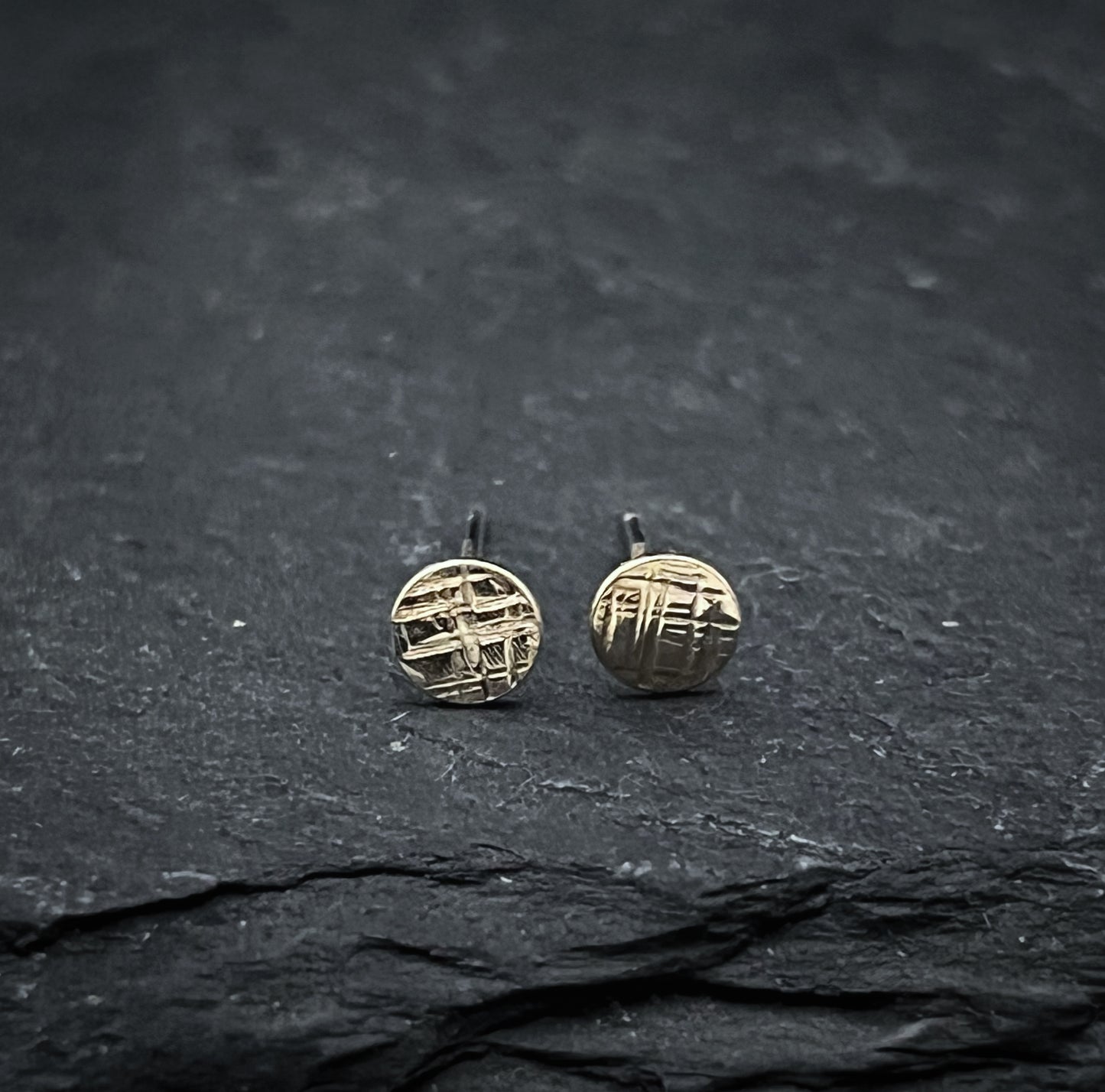 Small sterling silver textured stud earrings