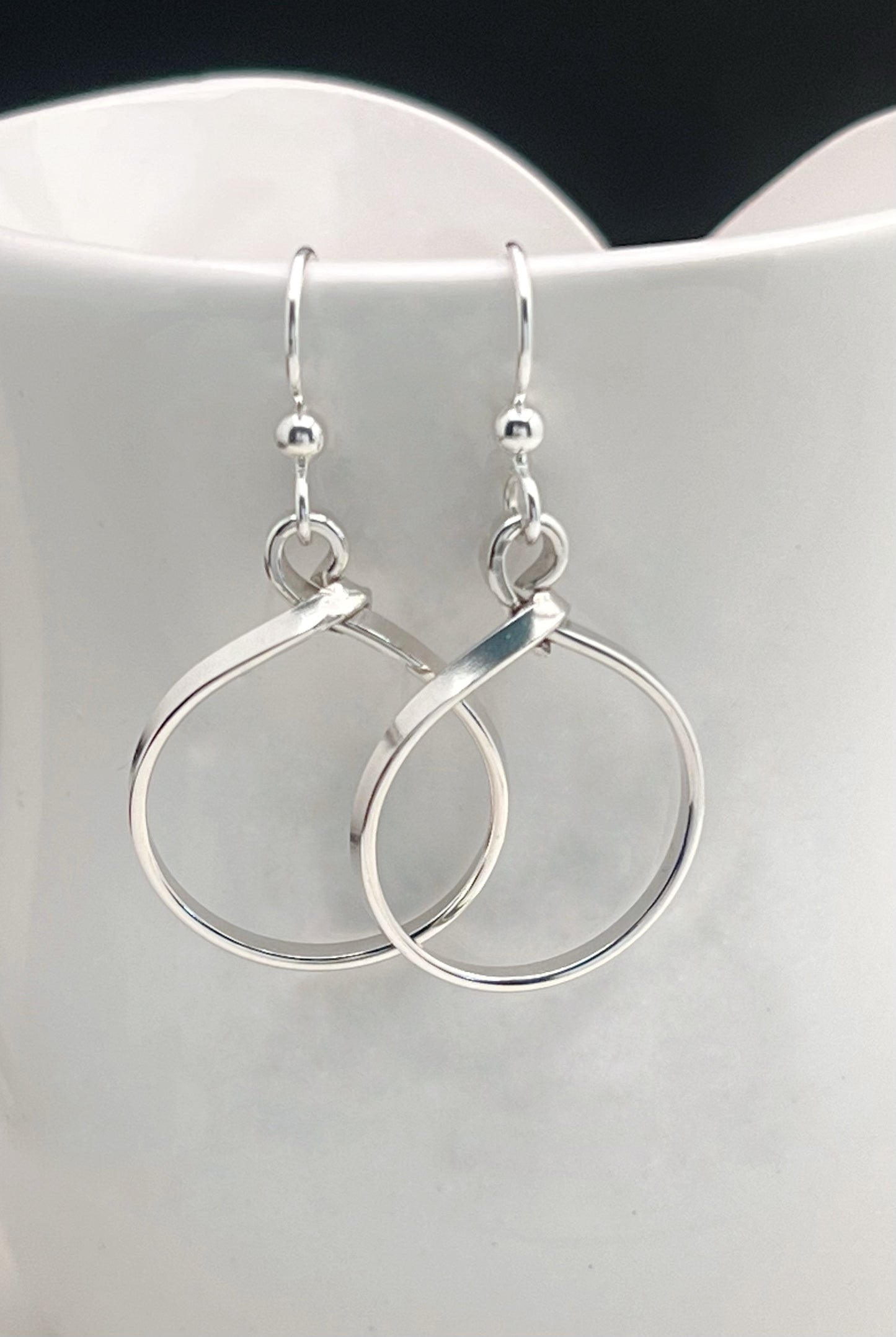 Hand-Forged Small Sterling Hoop Earrings
