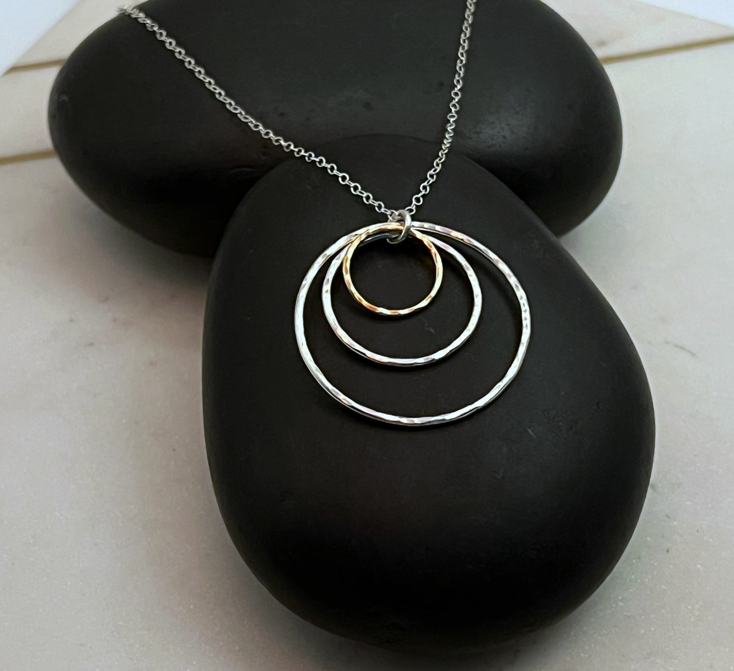 Mixed Metal Circle Necklace