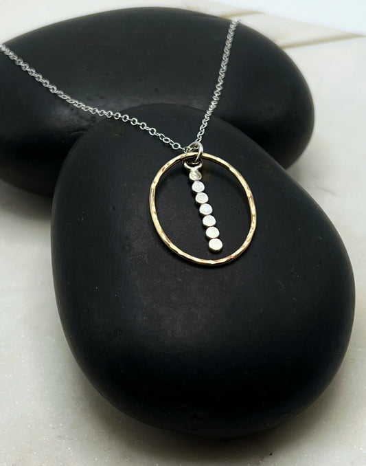 Mixed Metal Circle Necklace
