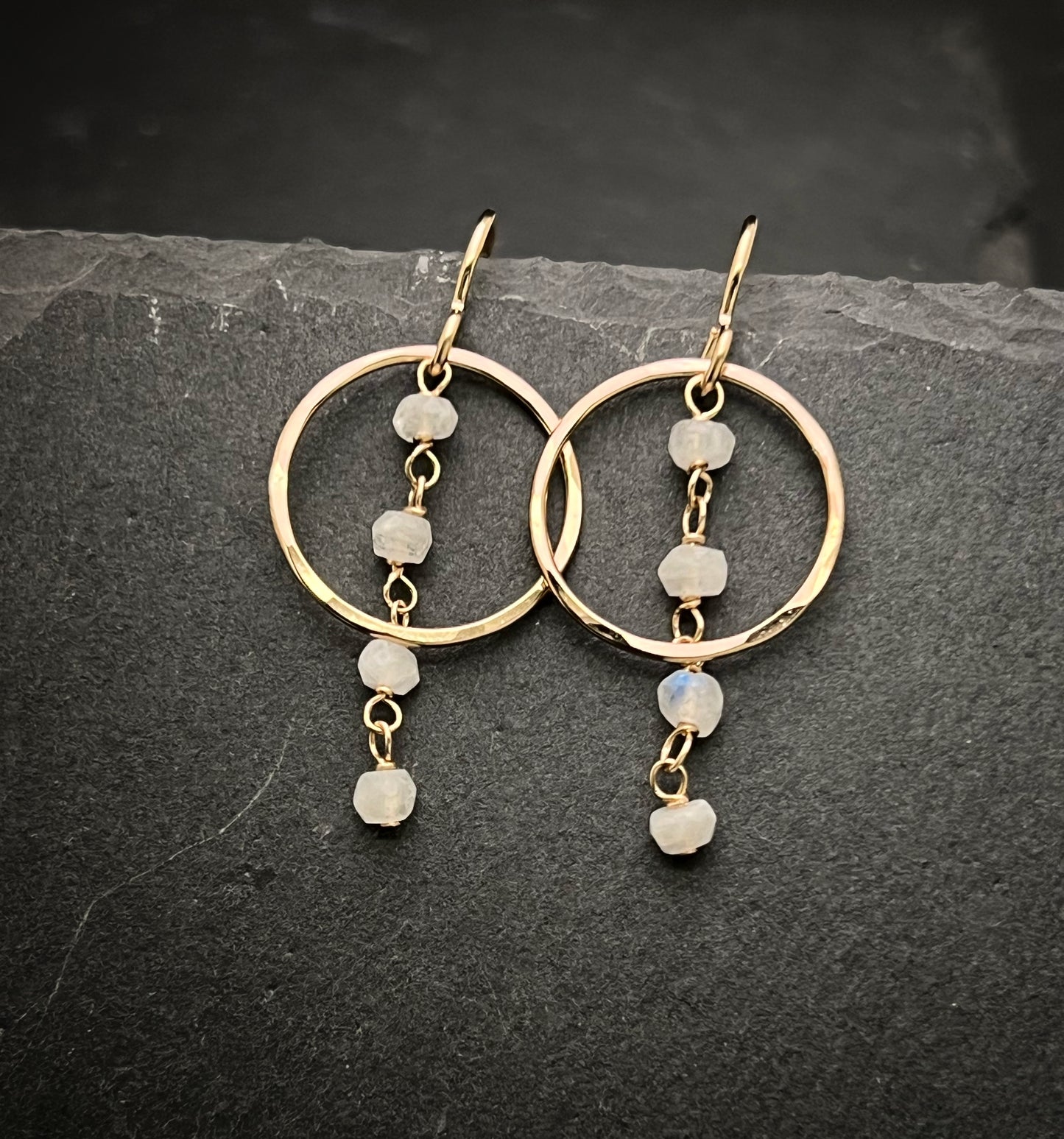 14 Karate gold and moonstone earrings