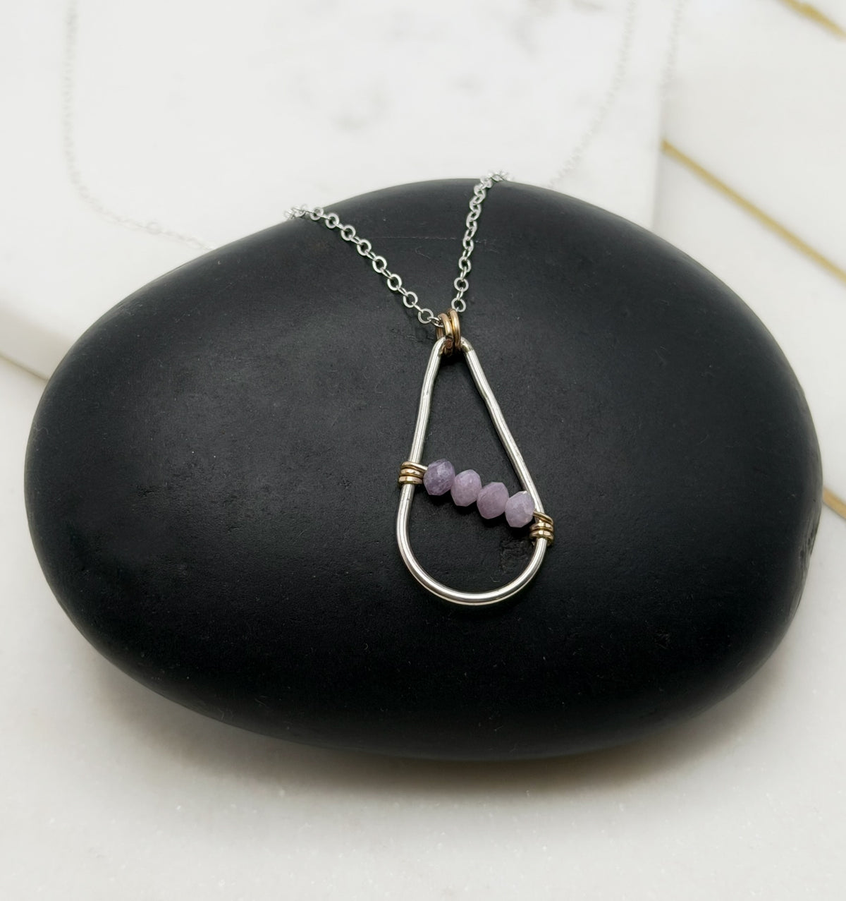 Amethyst Mixed Metal Necklace