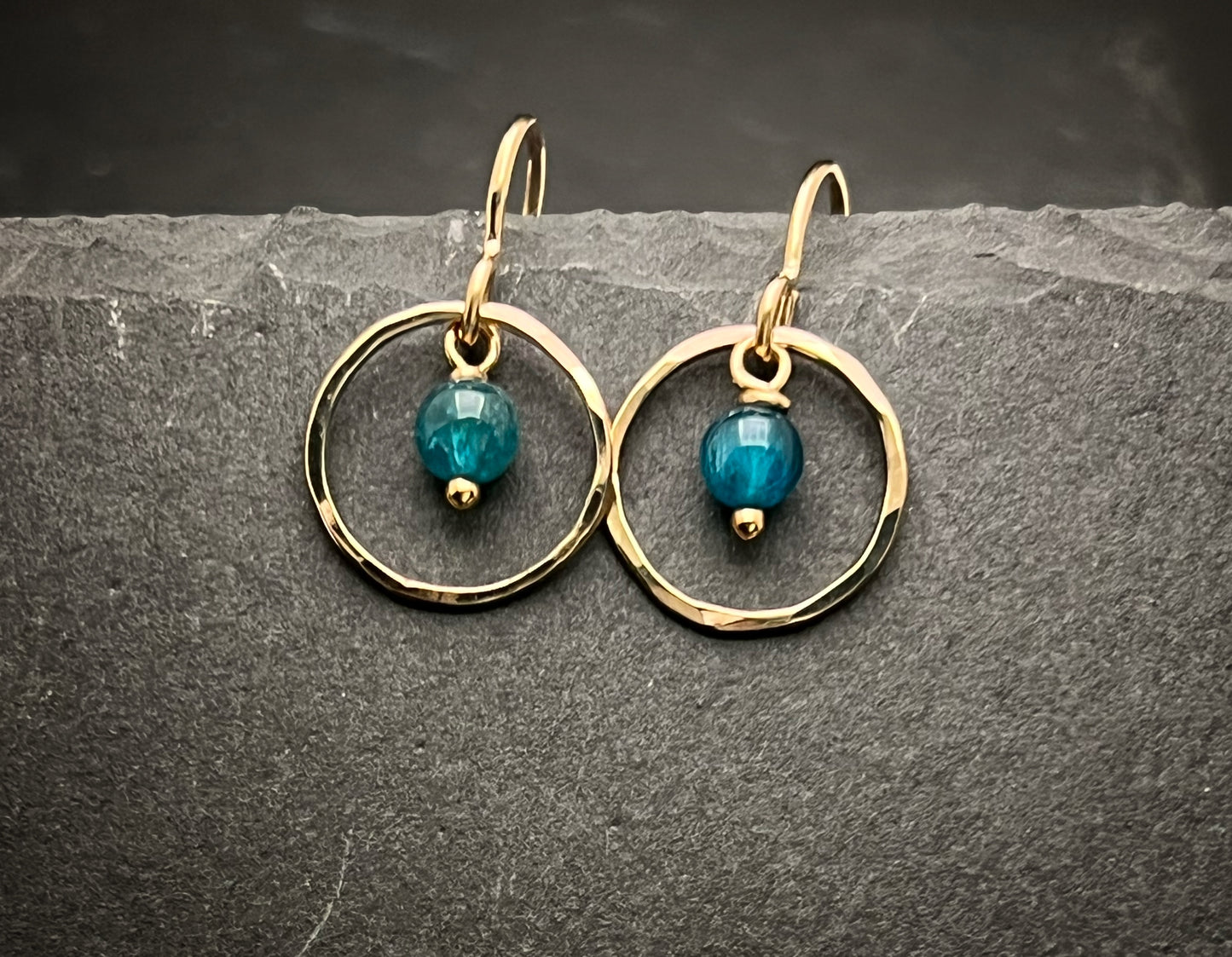 14 Karate gold and apatite earrings