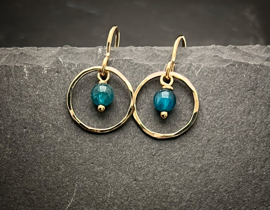 14 Karate gold and apatite earrings