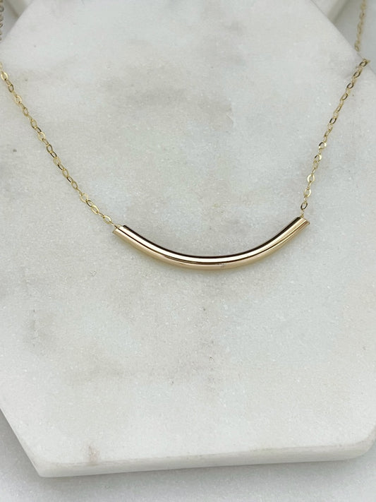 14K Gold bar  necklace