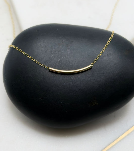 14K Gold bar  necklace