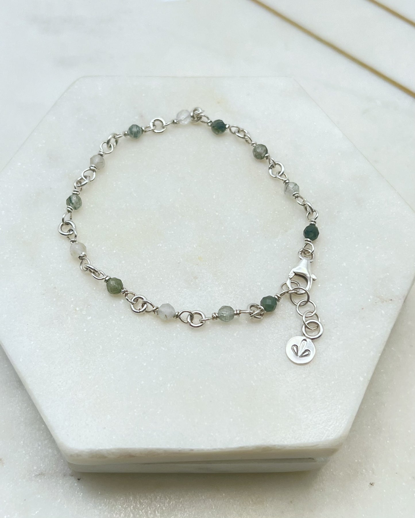 Sterling silver and green tourmaline