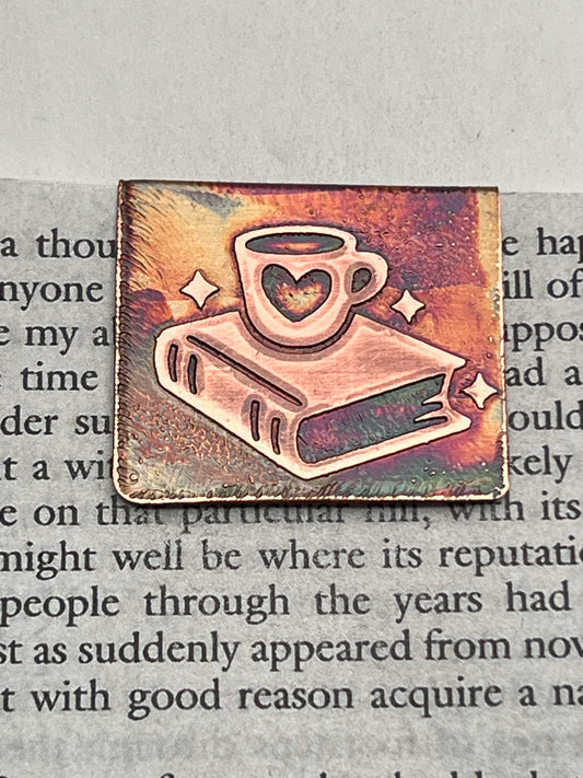 Acid etched copper Book Lover bookmark