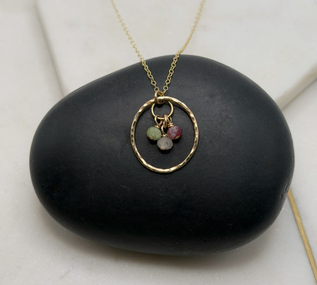 Tourmaline & 14K Gold-Filled Circle Necklace