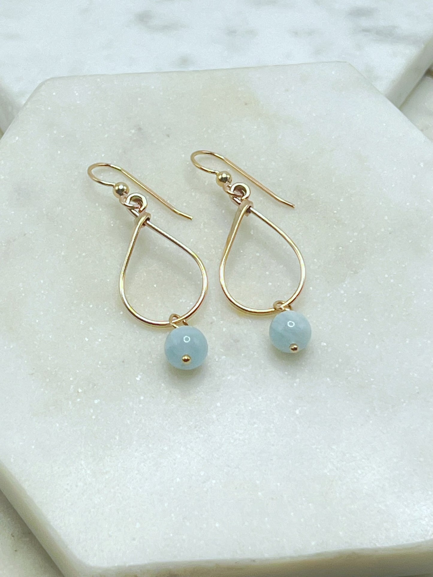 14 Karate gold and aquamarine earrings