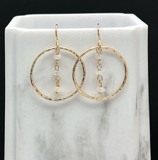 14 Karate gold and moonstone earrings