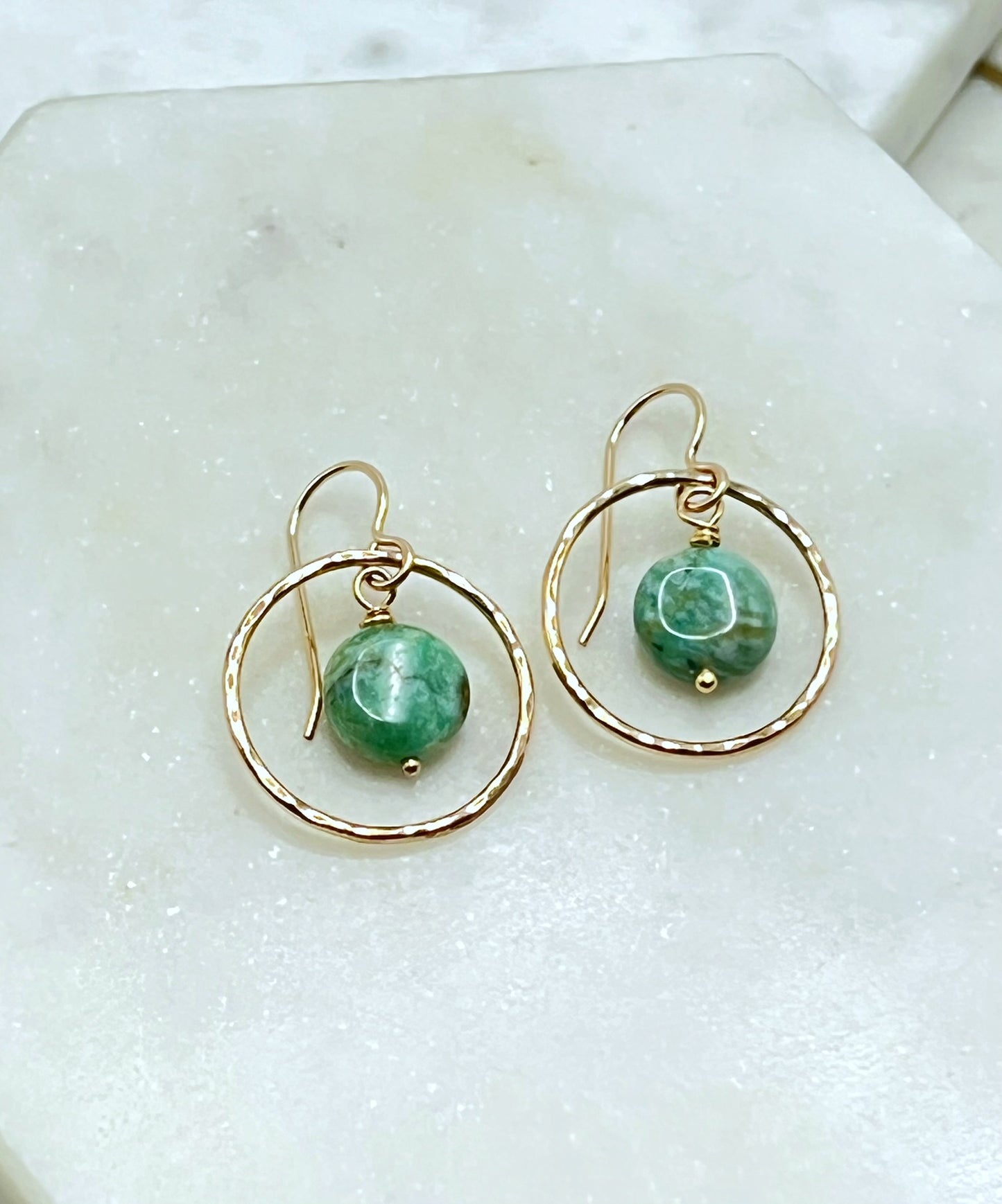 14 Karate gold and amazonite earrings