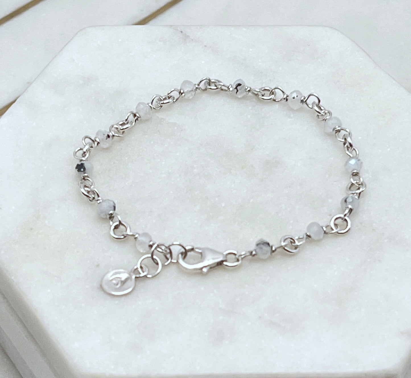 Sterling silver and rainbow moonstone