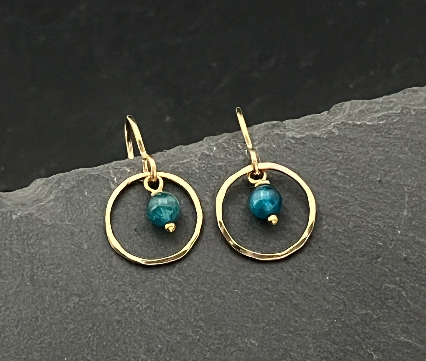 14 Karate gold and apatite earrings