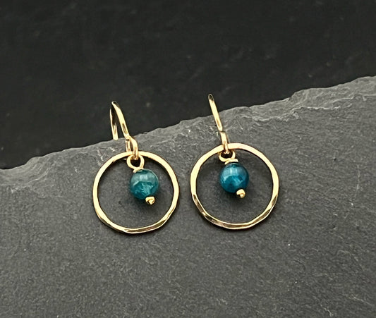 14 Karate gold and apatite earrings