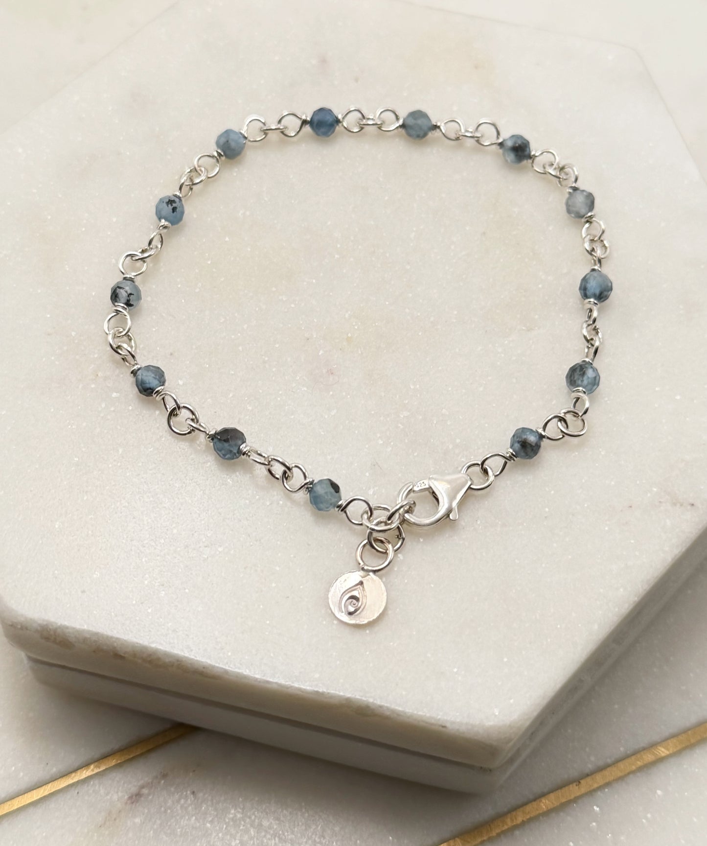 Aquamarine & Sterling Silver Bracelet