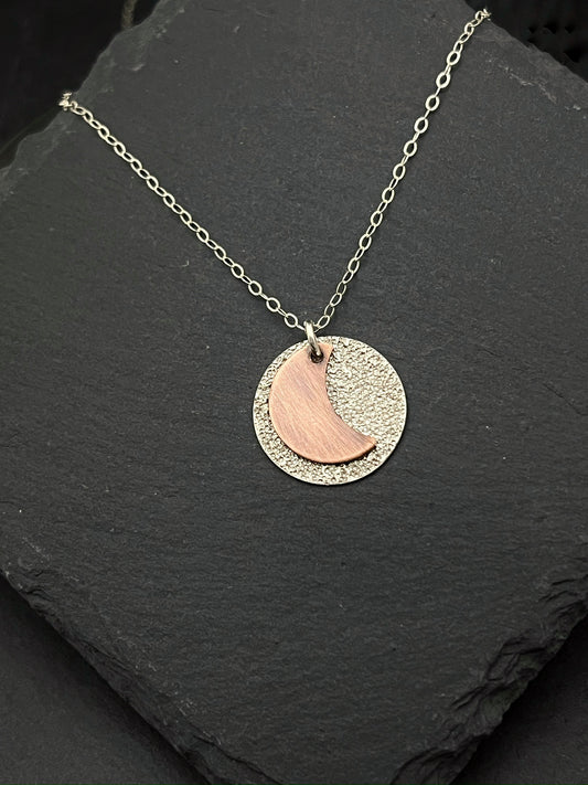Mixed metal sterling and copper necklace