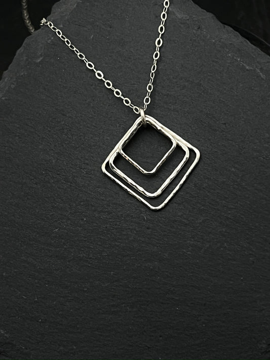 Forged sterling silver necklace