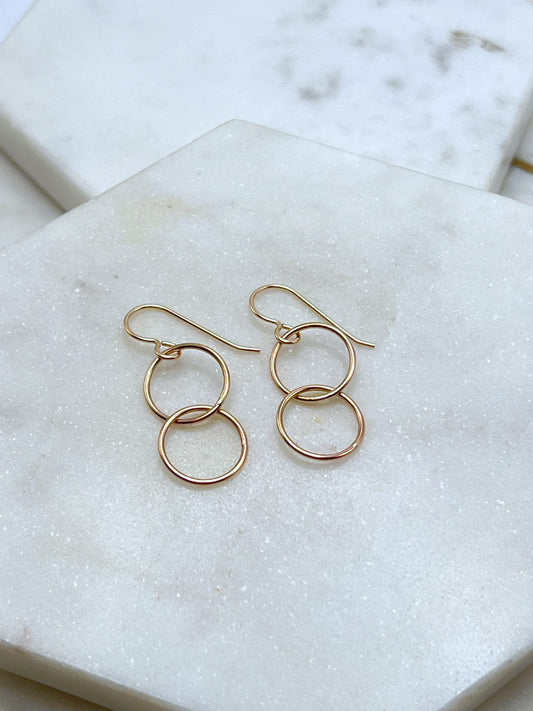 14K Gold Fill Double Hoop