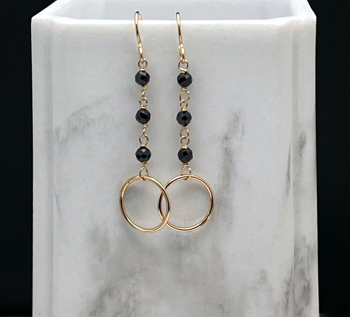 14 Karate gold and onyx earrings