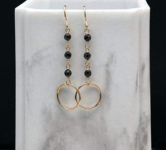 14 Karate gold and onyx earrings