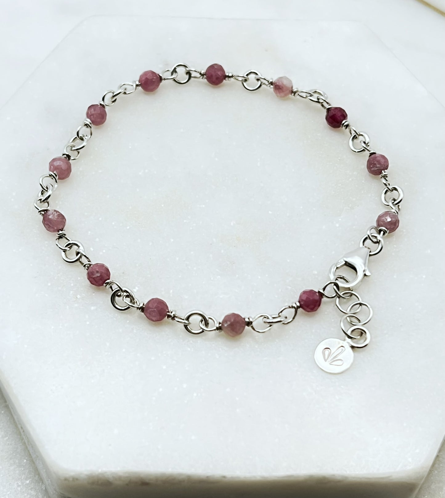 Sterling silver and pink tourmaline