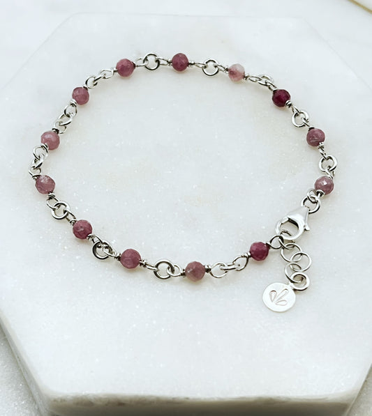 Sterling silver and pink tourmaline