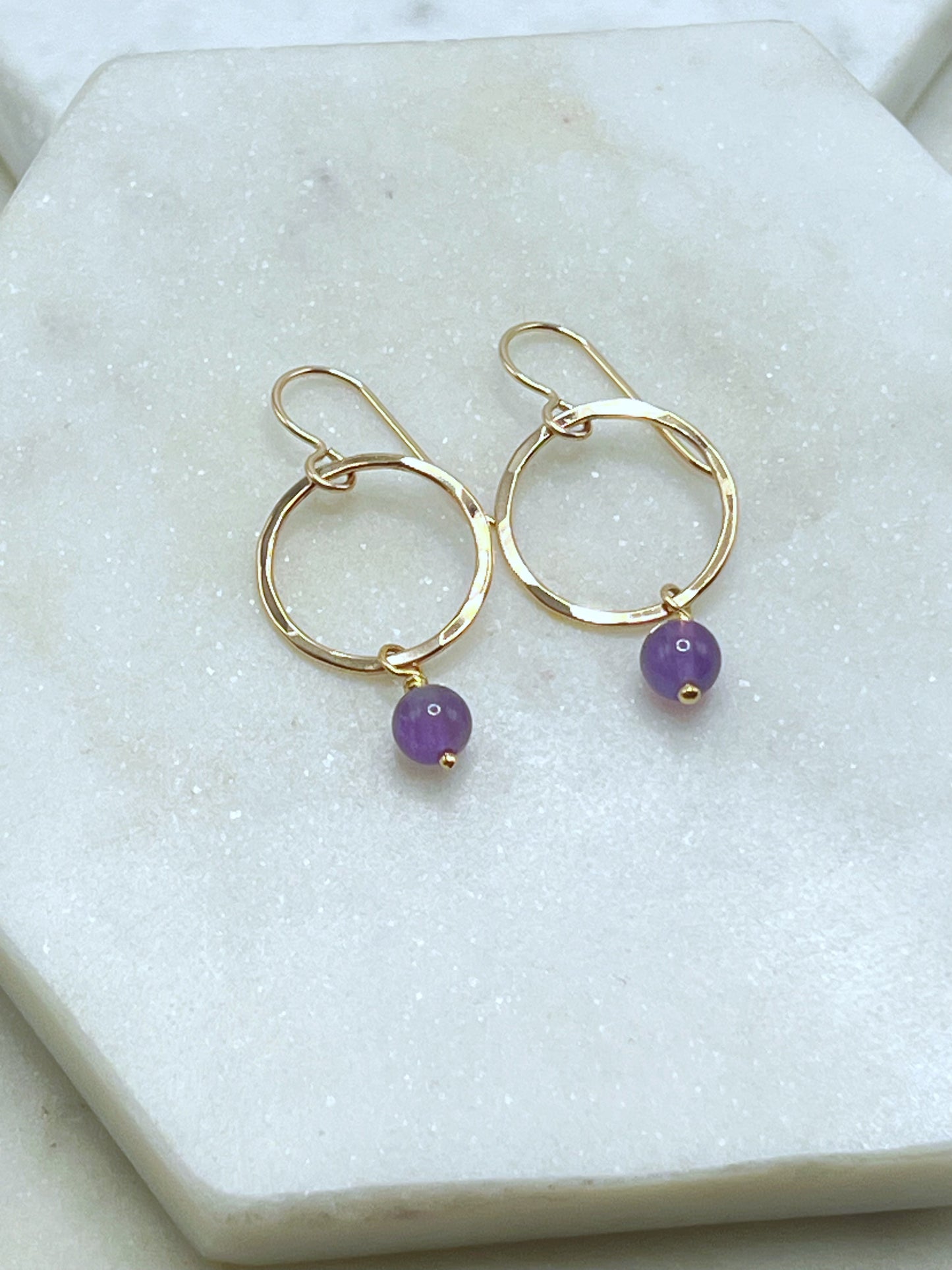 14 Karate gold and amethyst earrings