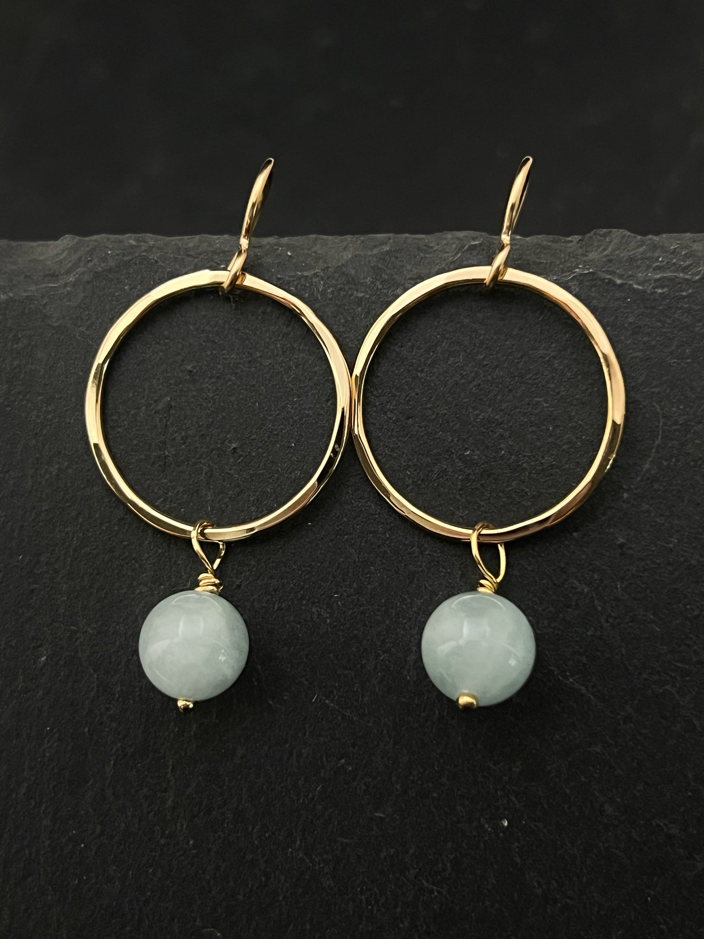 14 Karate gold and aquamarine earrings